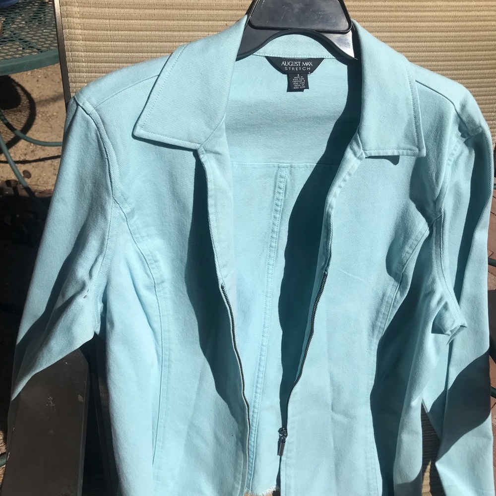 Jean jacket—-stretch fab